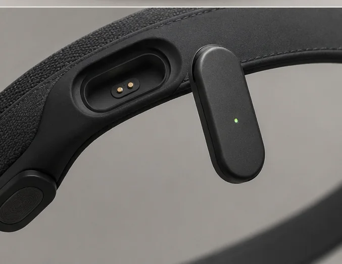 The Ninug band’s sensor pod, detached from the fabric.