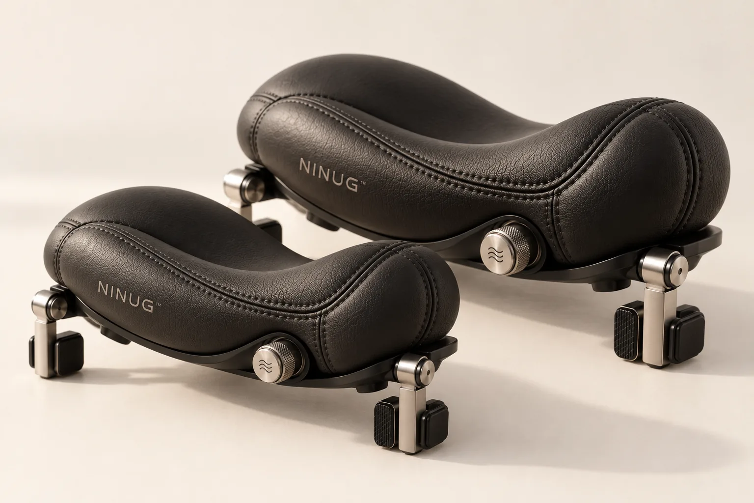 Two sizes of the Ninug Music shoulder rest side by side