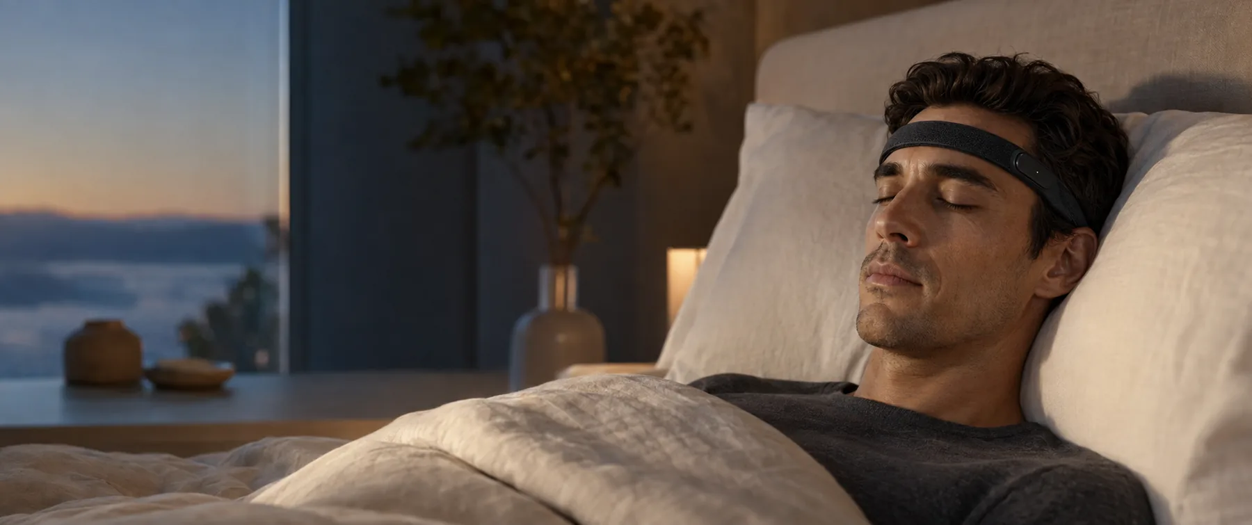 A person asleep wearing the Ninug band